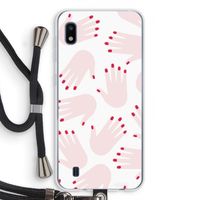 Hands pink: Samsung Galaxy A10 Transparant Hoesje met koord