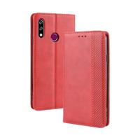 Magnetische Buckle retro Crazy Horse textuur horizontale Flip lederen case voor LG W10 met houder & kaartsleuven & fotolijstjes (rood)