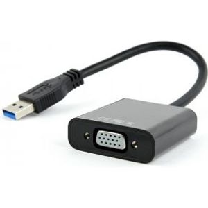 Gembird AB-U3M-VGAF-01 USB 3.0 VGA DB15F Zwart kabeladapter/verloopstukje