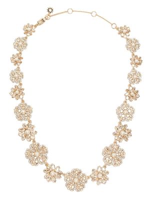 Marchesa Notte collier fleuri à ornements strassés