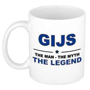 Naam cadeau mok/ beker Gijs The man, The myth the legend 300 ml - Naam mokken