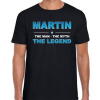 Naam cadeau t-shirt Martin - the legend zwart voor heren