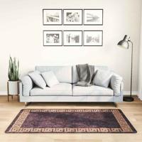 VidaXL Vloerkleed wasbaar anti-slip 80x150 cm zwart en goudkleurig