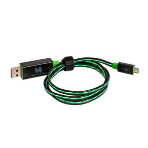 RealPower USB-kabel USB 2.0 USB-A stekker, USB-micro-B stekker 0.75 m Groen Met LED 187656