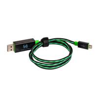 RealPower USB-kabel USB 2.0 USB-A stekker, USB-micro-B stekker 0.75 m Groen Met LED 187656 - thumbnail