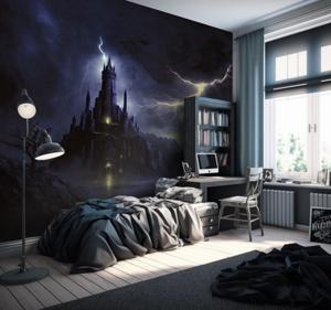 Donker kasteel en storm Disney fotobehang