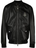 Billionaire veste bomber en cuir Nappa - Noir