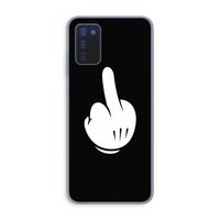 Middle finger black: Samsung Galaxy A03s Transparant Hoesje