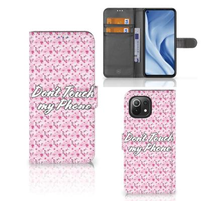 Xiaomi 11 Lite 5G NE | Mi 11 Lite Portemonnee Hoesje Flowers Pink DTMP Xiaomi 11 Lite 5G NE | Mi 11 Lite Portemonnee Hoesje Flowers Pink DTMP
