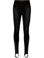 Mugler legging à détails en résille - Noir