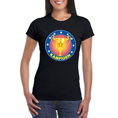 Zwart kampioen shirt voor dames Zwart kampioen shirt voor dames