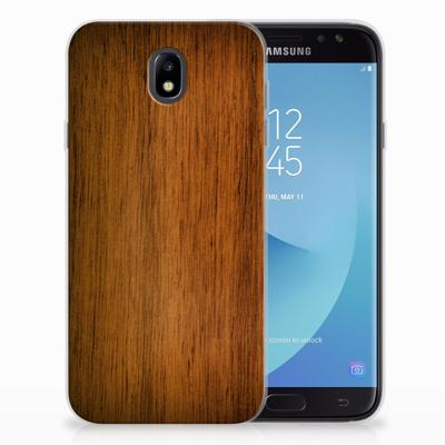 Samsung Galaxy J7 2017 | J7 Pro | Bumper Hoesje | Donker Hout