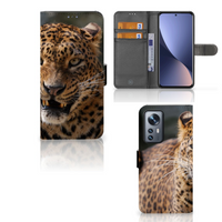 Xiaomi 12 Pro Telefoonhoesje met Pasjes Luipaard