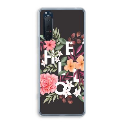 Hello in flowers: Sony Xperia 5 II Transparant Hoesje