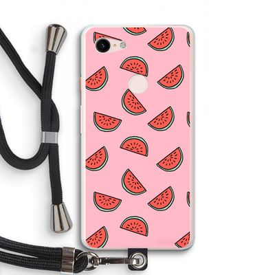 Watermeloen: Pixel 3 XL Transparant Hoesje met koord
