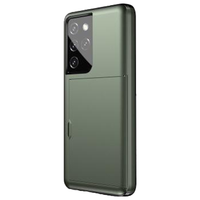iPhone 14 Plus hoesje - Backcover - Hardcase - Pasjeshouder - Portemonnee - Shockproof - TPU - Groen