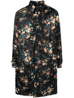 ERDEM trench ceinturé à fleurs - Noir