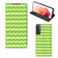 Samsung Galaxy S21 | Hoesje met Magneet | Waves Green