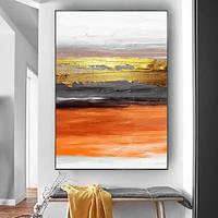 met de hand gemaakt olieverfschilderij canvas muurkunstdecoratie abstract gouden textuurlandschap voor huisdecor gerold frameloos ongerekt schilderij Lightinthebox - thumbnail