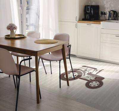 Vintage boerderij tractor retro vinyl vloerkleed keuken Vintage boerderij tractor retro vinyl vloerkleed keuken