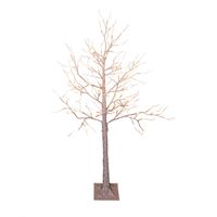 Verlichte figuren witte lichtboom/metalen boom/berkenboom met 120 led lichtjes 130 cm   - - thumbnail