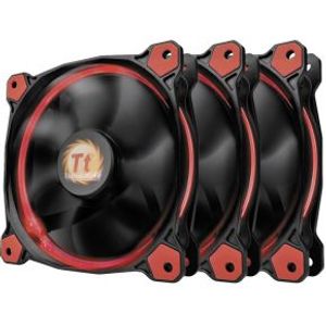 Thermaltake Riing 12 High Static Pressure LED Radiator Fan (set van 3) Rood, 120mm