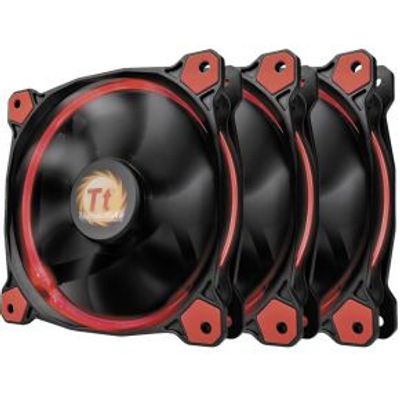 Thermaltake Riing 12 High Static Pressure LED Radiator Fan (set van 3) Rood, 120mm
