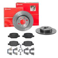 Remmenset, remschijf BREMBO, Remschijftype: Geperforeerd, Inbouwplaats: Achteras: , u.a. für Abarth, Fiat, Lancia