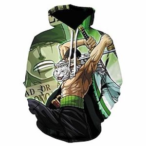 One Piece Aap D. Luffy Roronoa Zoro Trui met capuchon Anime Cartoon Anime 3D 3D Harajuku Grafisch Voor Voor Stel Voor heren Dames Volwassenen Back To School 3D afdrukken Lightinthebox