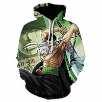 One Piece Aap D. Luffy Roronoa Zoro Trui met capuchon Anime Cartoon Anime 3D 3D Harajuku Grafisch Voor Voor Stel Voor heren Dames Volwassenen Back To School 3D afdrukken Lightinthebox - thumbnail