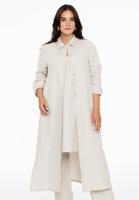 Yoek Lange blouse | Licht Bruin | Maat 54/56