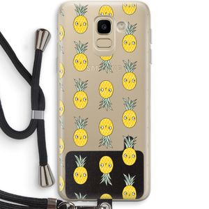 Ananas: Samsung Galaxy J6 (2018) Transparant Hoesje met koord
