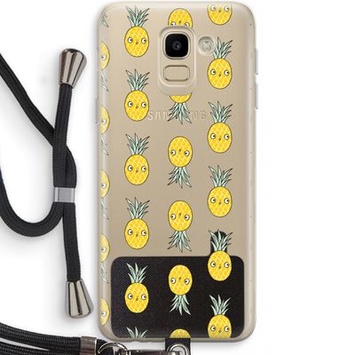 Ananas: Samsung Galaxy J6 (2018) Transparant Hoesje met koord