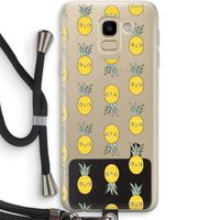 Ananas: Samsung Galaxy J6 (2018) Transparant Hoesje met koord