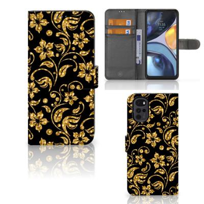 Motorola Moto G22 Hoesje Gouden Bloemen Motorola Moto G22 Hoesje Gouden Bloemen