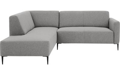 Goossens Bank Key West lichtgrijs, stof, 2-zits, modern design met ligelement links