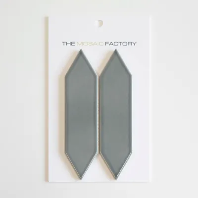 The Mosaic Factory Paris Mozaiek Tegel Picket- Groen Grijs Porselein Geglazuurd 258x313 mm