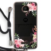 Rozen: Motorola Moto Z Force Transparant Hoesje met koord