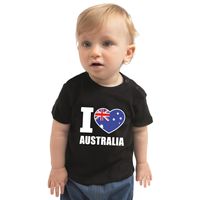 I love Australia / Australie landen shirtje zwart voor babys 80 (7-12 maanden)  -