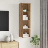 TV-kast artisanaal eikenkleurig 37 x 37 x 142.5 cm Bewerkt hout