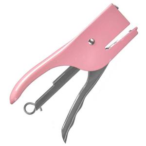 Pincello Kantoor nietmachine/niettang - metaal - 14 cm - roze - thuis/werk - voor nietjes nr10   -