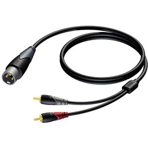 Procab CLA703/1.5 verloopkabel 1x XLR male naar 2x RCA 150cm