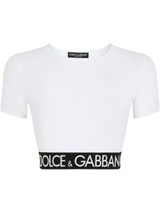 Dolce & Gabbana t-shirt crop à logo - Blanc