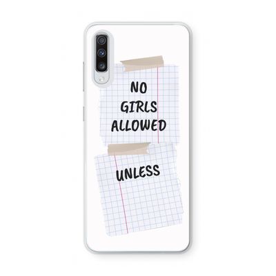 No Girls Allowed Unless: Samsung Galaxy A70 Transparant Hoesje