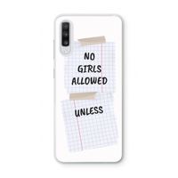 No Girls Allowed Unless: Samsung Galaxy A70 Transparant Hoesje