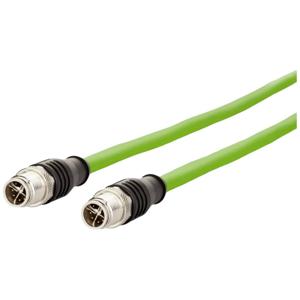 Metz Connect 142M2X11020 M12 Netwerkkabel, patchkabel CAT 6A S/FTP 2.00 m Groen PUR-mantel, Zuurbestendig, Ozonbestendig, UV-bestendig, Geschikt voor