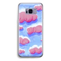 Roze wolken met vogels: Samsung Galaxy S8 Transparant Hoesje