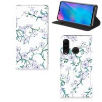 Huawei P30 Lite New Edition Uniek Smart Cover Blossom White