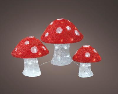 Paddenstoelen koel wit 3 stuks