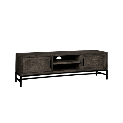 RENEW TV-meubel 'Carini' Hout en Webbing, 160cm, kleur Zwart